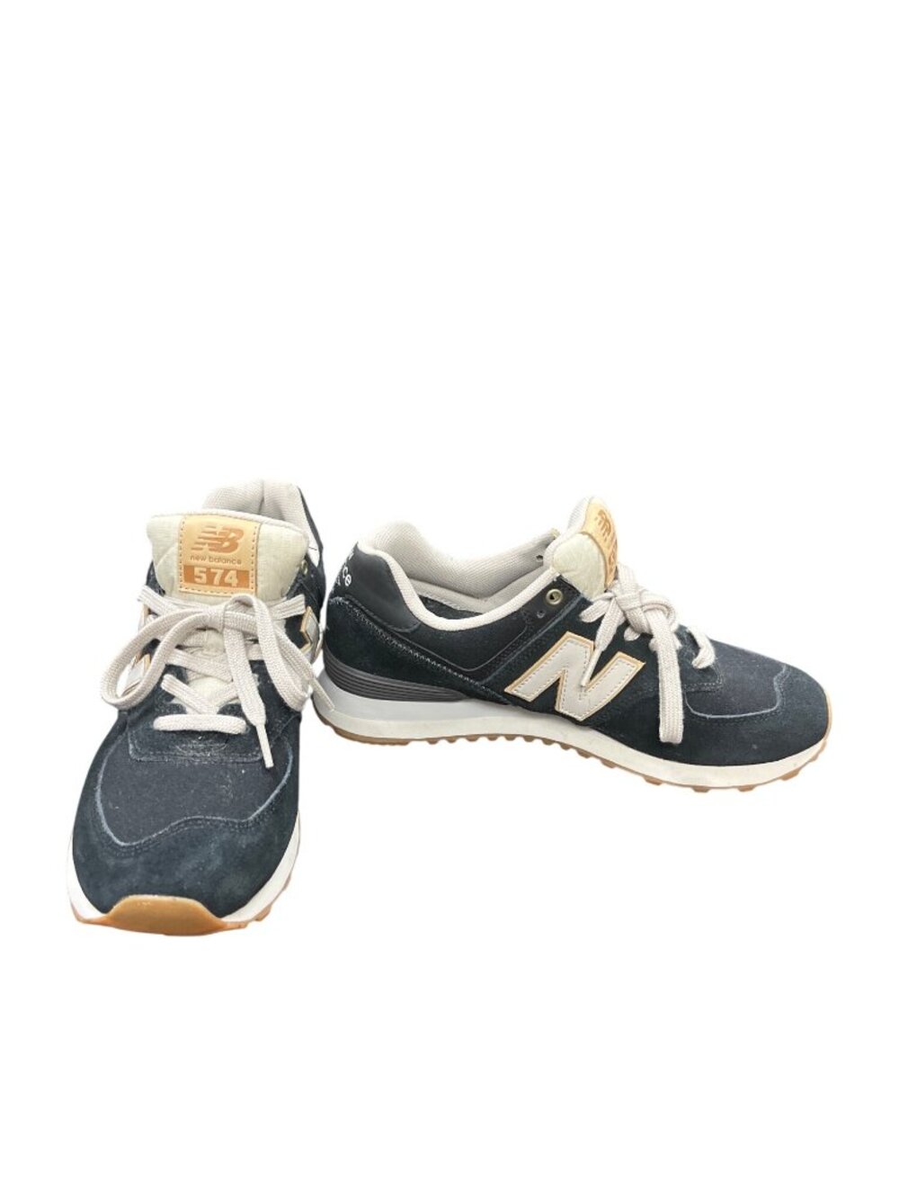 New Balance 574 classics mens blue white suede low top sneakers sz 9D SKU 10-871